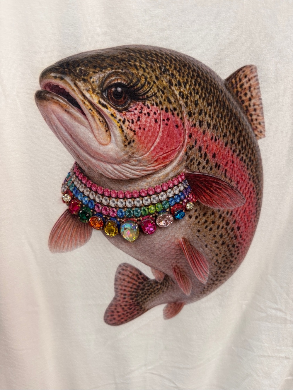Tultex Rainbow Trout Graphic Tee with Pink Accents